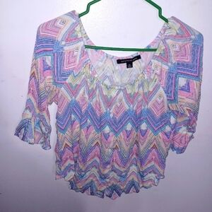 Zac and Rachel Petite- MultiColor 3/4Sleeve Top- W Sz Petite Medium